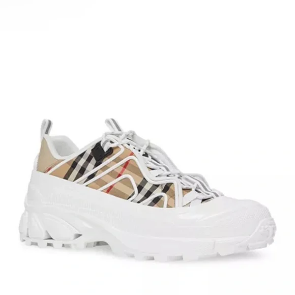 Burberry Arthur Vintage Check & Leather Sneakers - Picture 1 of 5